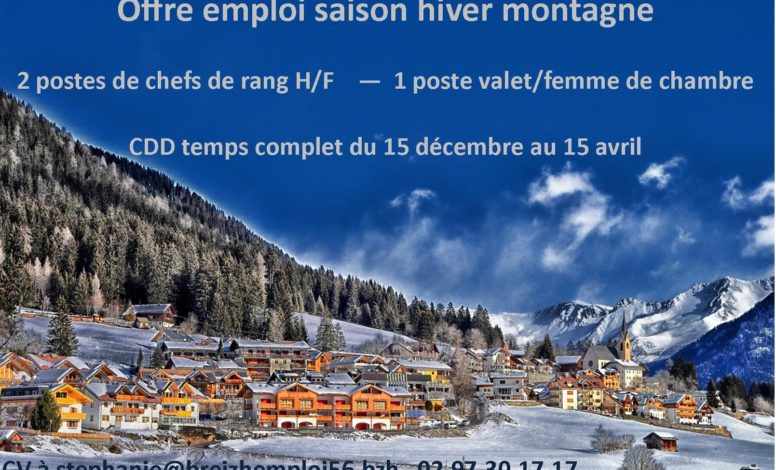 Chefs de rang( H-F), valet/ femme de chambre. Saison Savoie